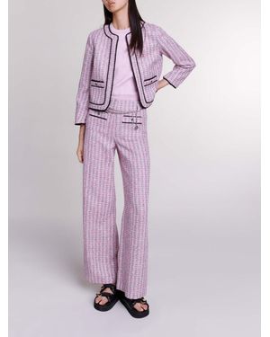 Maje Short Tweed Jacket - Purple