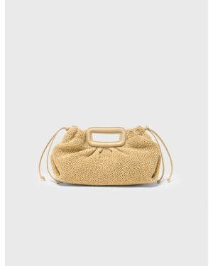 Maje Mipli Bouclé Effect Clutch Bag - Natural