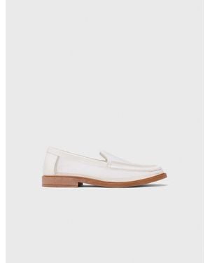 Maje Leather And Mesh Loafers - White