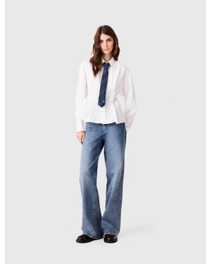 Maje Shirt With Lace-Up Back - Blue