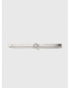 Maje Slim Belt With Clover Buckle - Natural