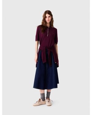 Maje Pullover Mit Polokragen - Blau