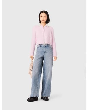 Maje Jewelled Bow Cardigan - Blue
