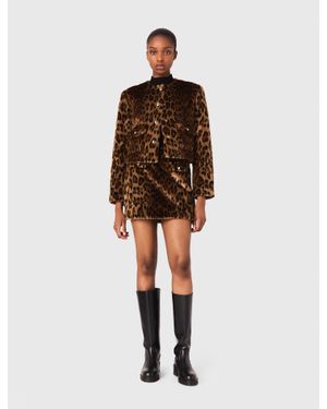 Maje Leopard-Kunstpelzjacke - Braun