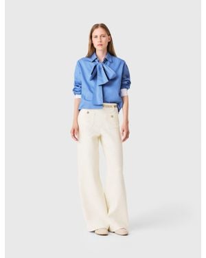 Maje Lurex Tweed Trousers - Blue