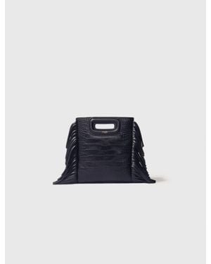 Maje Sac M Mini En Cuir Effet Croco - Bleu