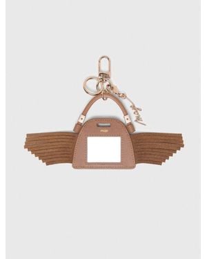 Maje Miss M Mini Mirror Bag Charm - White