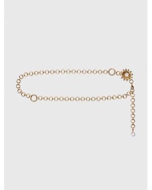 Maje Chain Belt With Flowers - Metallic