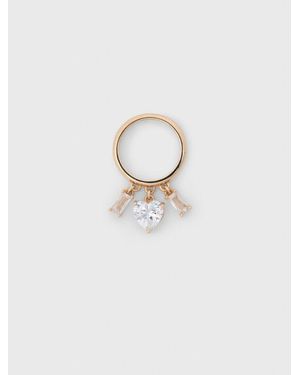 Maje Bague Dorée À Bijoux Strassés - Blanc