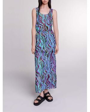 Maje Sequin Maxi Skirt - Blue