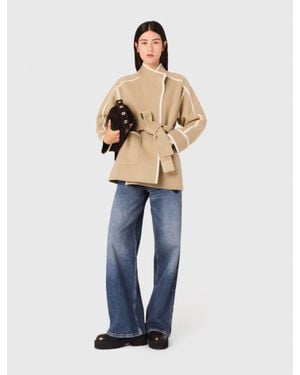 Maje Double-Faced Coat - Blue
