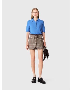 Maje Layered-Effect Suit Shorts - Blue