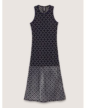 Maje Langes Kleid Aus Guipure-Spitze - Blau