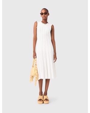 Maje Knit Dress With Jewellery - White