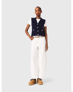Maje Polo Knit Cardigan - White