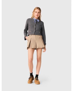 Maje Removable Striped Collar Cardigan - Multicolour