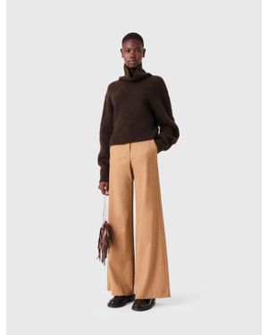 Maje Pull À Col Roulé En Mélange De Yak - Blanc