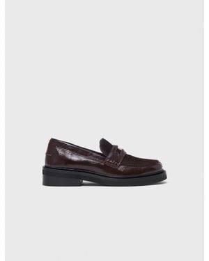 Maje Leather And Suede Loafers - Multicolor