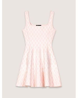 Maje Short Jacquard Knit Dress - Pink