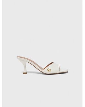 Maje Leather Mules - White