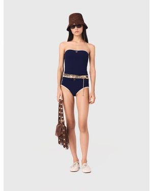 Maje Briefs With Contrasting Trim - Blue