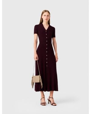 Maje Knit Maxi Dress - Red