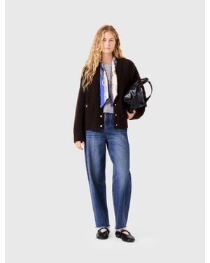 Maje Longline Yak Cardigan - Blue