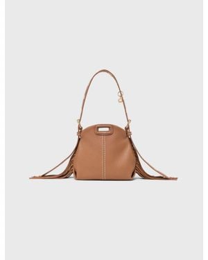 Maje Miss M Micro Stitched Leather Bag - White