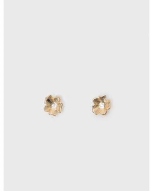 Maje Flower Stud Earrings - White