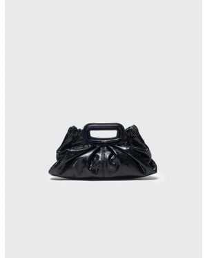 Maje Crackled Leather Milpli Mini Clutch - Black