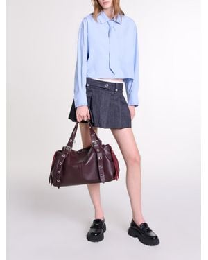 Maje Denim-Effect Mini Skirt - White