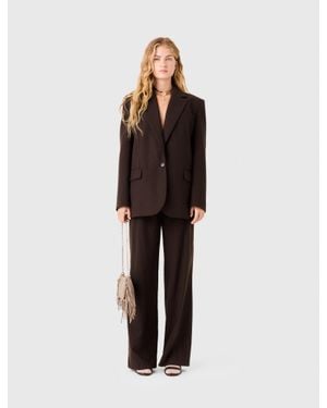Maje Veste De Tailleur Strassé - Marron