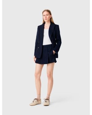 Maje Tailored Shorts With Lurex - Blue