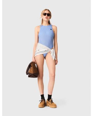 Maje Striped Bodysuit - White