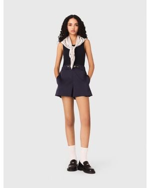 Maje Satin-Effect Shorts - White