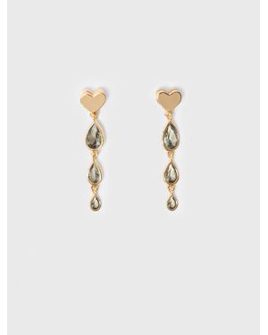 Maje Heart Stud Earrings - Natural