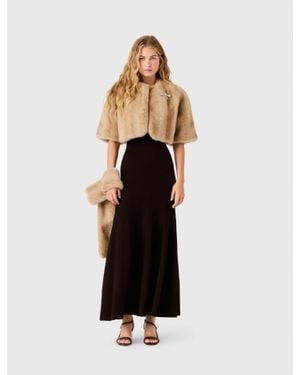 Maje Short Faux Fur Jacket - White