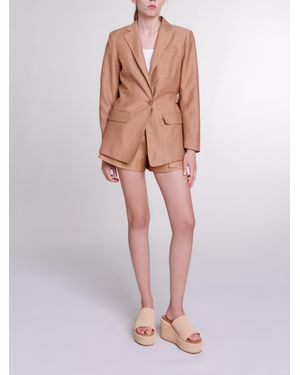 Maje Linen Suit Jacket - White