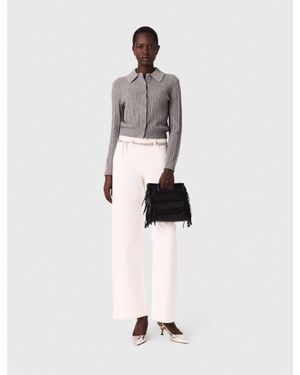Maje Cardigan Avec Col Strassé - Blanc