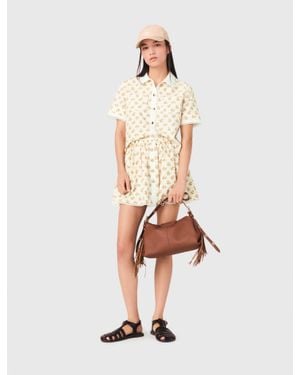 Maje Patterned Shirt With Croquet Trim - White