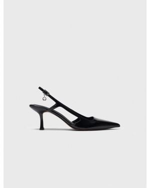 Maje Patent Leather Slingback Pumps - White