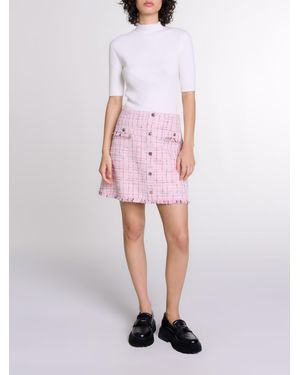 Maje Tweed Skirt - Pink