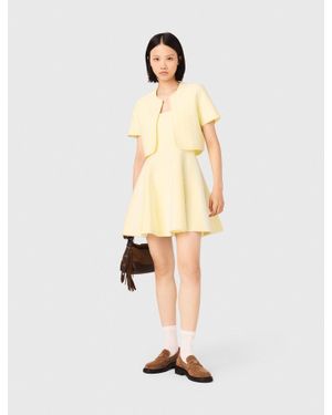 Maje Cardigan Court En Maille Jacquard - Neutre