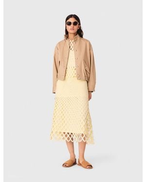 Maje Crochet Skirt With Removable Lining - Natural