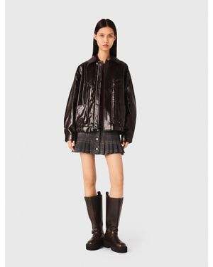 Maje Jacke Aus Kunstleder - Schwarz