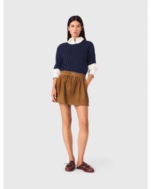 Maje Short Suede Skirt - Blue