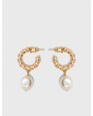 Maje Twisted Bead Hoop Earrings - White