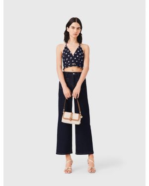 Maje Backless Linen Blend Top - White