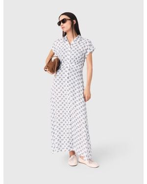 Maje Jacquard Print Maxi Dress - White