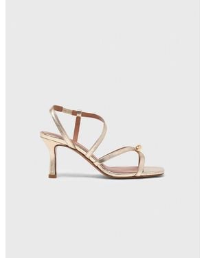 Maje Metallic Multi-Strap Sandals - White
